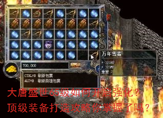 大唐盛世65级如何开启强化?顶级装备打造攻略你掌握了吗? 大唐盛世65级如何开启强化?顶级装备打造攻略你掌握了吗?
