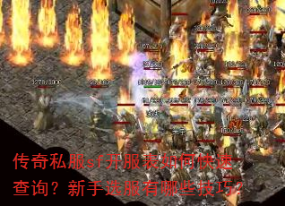 传奇私服sf开服表如何快速查询?新手选服有哪些技巧? 传奇私服sf开服表如何快速查询?新手选服有哪些技巧?
