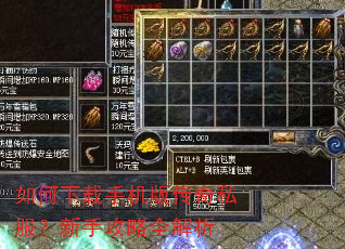 如何下载手机版传奇私服?新手攻略全解析 如何下载手机版传奇私服?新手攻略全解析