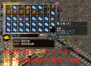如何快速提升等级与装备?二合一传奇新服进阶秘籍大揭秘 如何快速提升等级与装备?二合一传奇新服进阶秘籍大揭秘